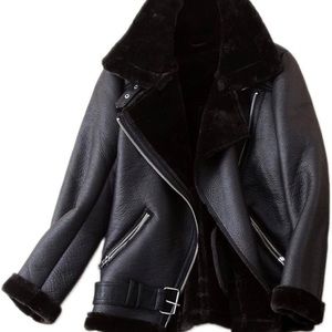 Women's Faux Shearing Moto jacket